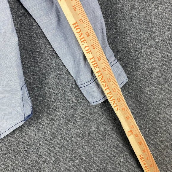 Various Artists Pearl Snap Shirt Men's Medium Long Sleeve Gray Cotton Blend M - Picture 7 of 10